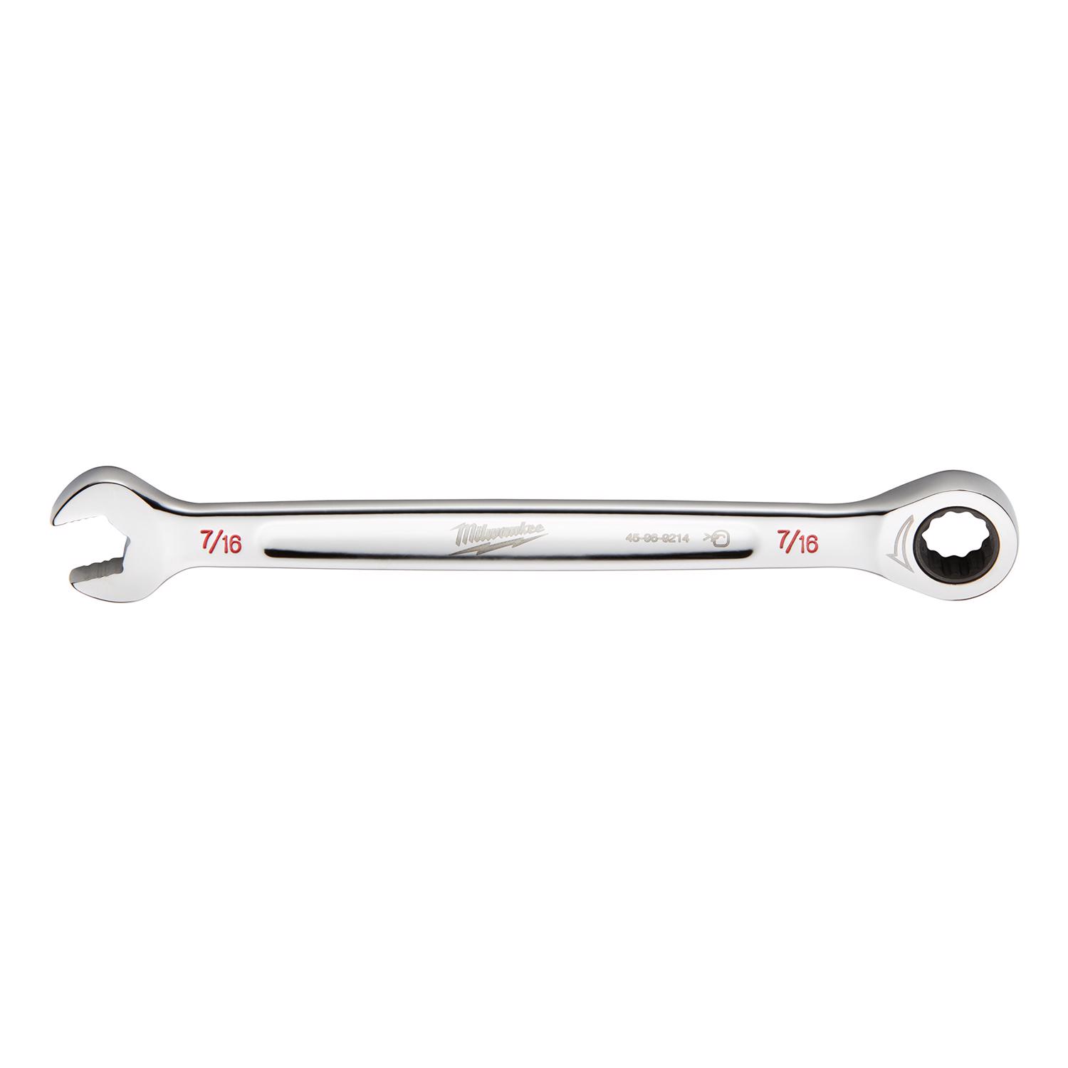 Milwaukee 7/16 in. X 7/16 in. 12 Point SAE Ratcheting Combination Wrench 6.75 in. L 1 pc