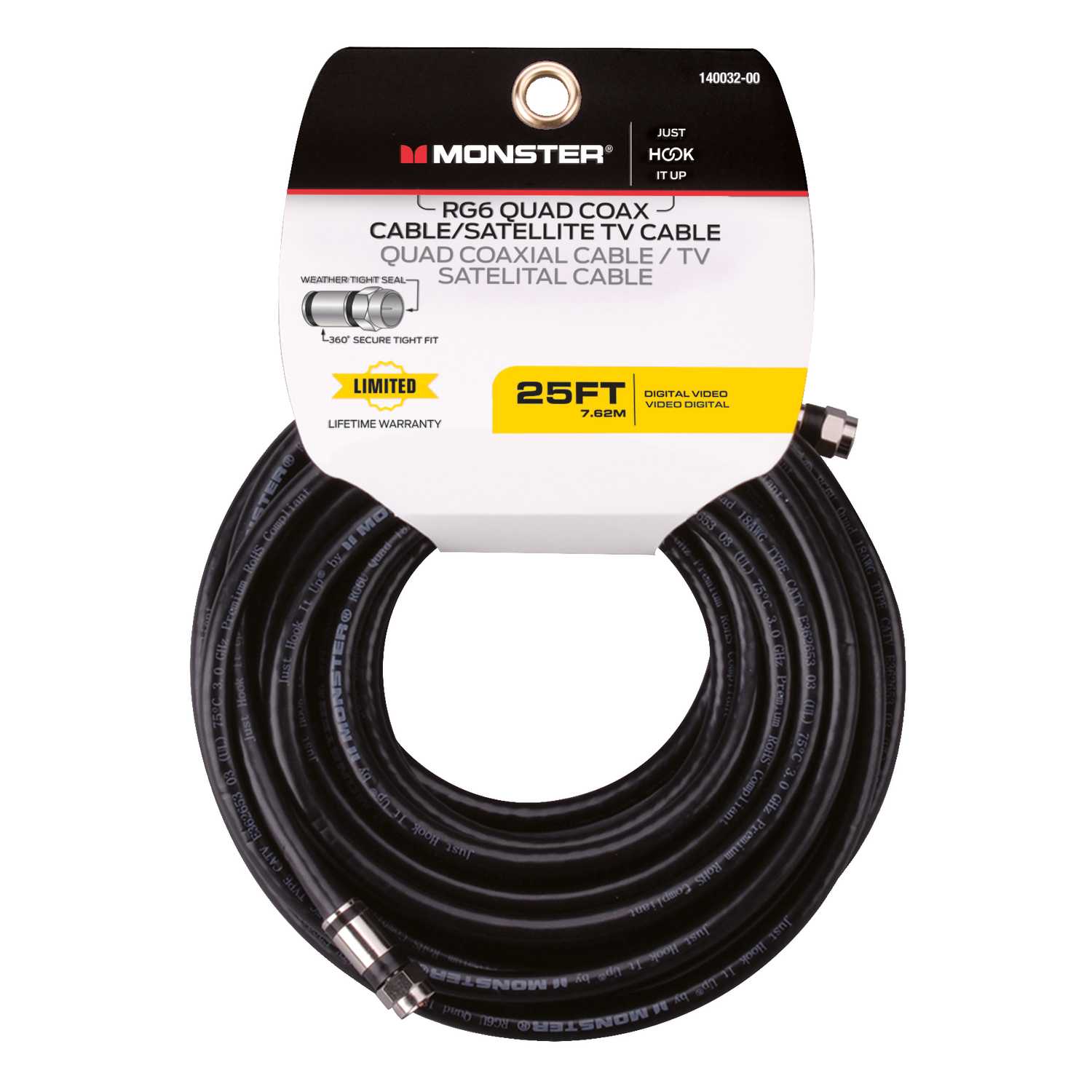Monster Cable Hook It Up 25 ft. Weatherproof Video Coaxial Cable Ace