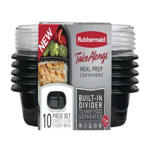 Rubbermaid Easy Find Lids 5 Pack Meal Prep Containers with 3