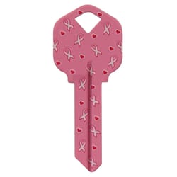 HILLMAN Breast Cancer Awareness Pink Ribbon House/Office Key Blank KW1 Single For Universal