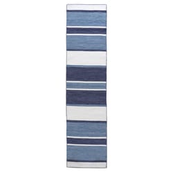 Liora Manne Sorrento 2 ft. W X 8 ft. L Navy Blue Boat Stripe Polyester Runner Rug