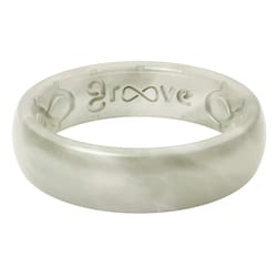 Groove Life Unisex Thin Solid Round Metallic Pearl Wedding Band Silicone Water Resistant