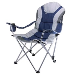 Picnic Time Oniva 3-Position Blue/Gray Recliner Folding Chair