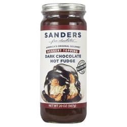 SANDERS Fine Chocolatiers Dark Chocolate Dessert Topping 20 oz Jar