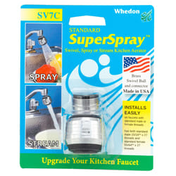 Whedon SuperSpray Dual Thread 15/16 in.- 27M x 55/64 in.-27F Chrome Plated Swivel Sprayrator