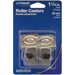 Softtouch 1.25 in. D Yes Plastic Caster 40 lb 2 pk