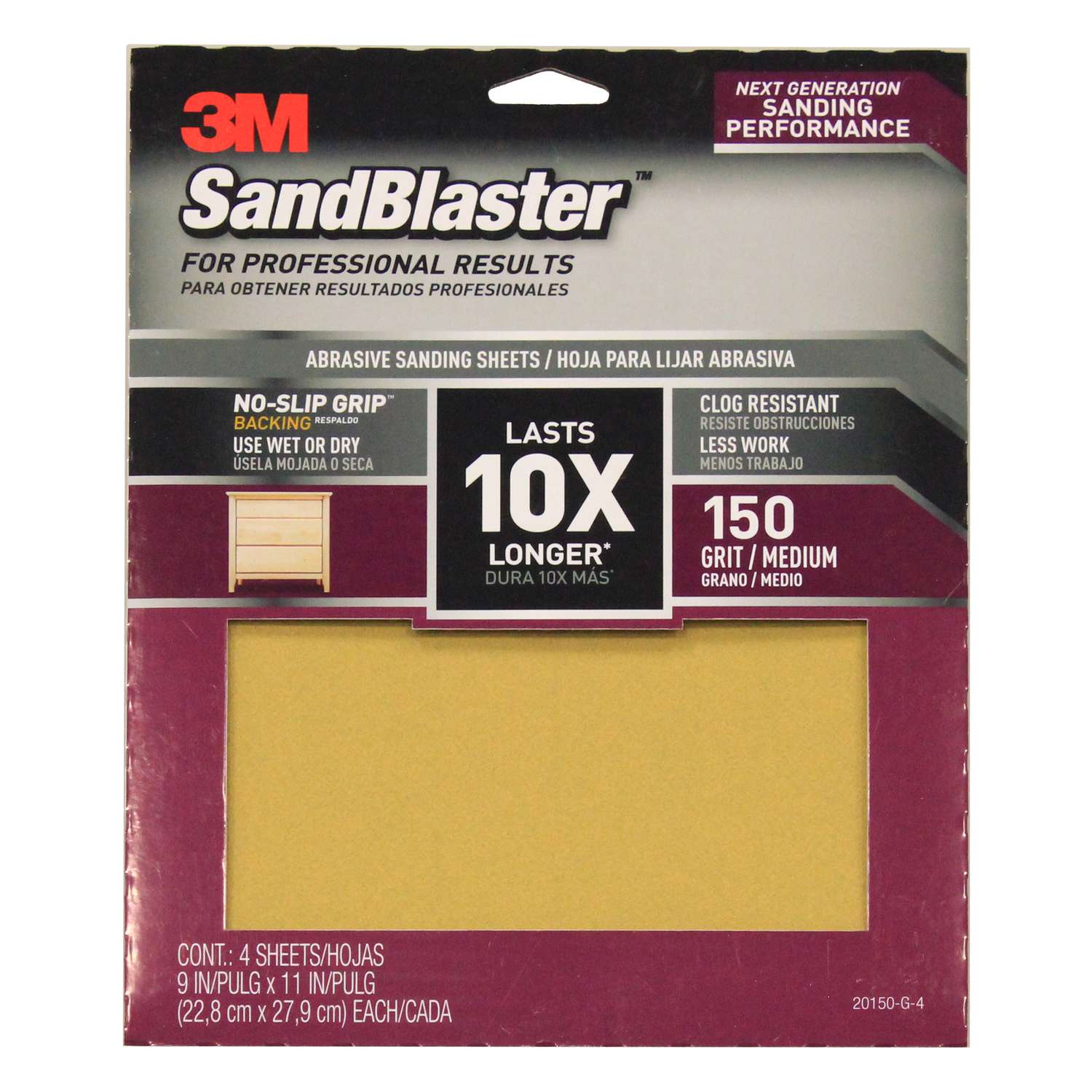 3M SandBlaster 11 in. L x 9 in. W 150 Grit Ceramic Sandpaper 4 pk Ace