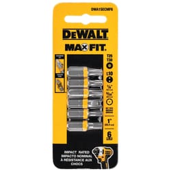 DeWalt Max Fit Assorted 1 in. L Security Bit Set Steel 6 pk