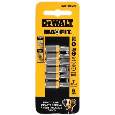 DeWalt Max Fit Assorted 1 in. L Security Bit Set Steel 6 pk - Ace