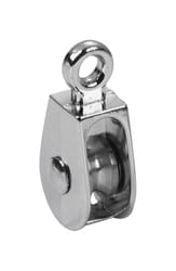 Baron 1 in. D Electro-Plated Iron Fixed Eye Single Eye Pulley