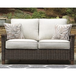 Signature Design by Ashley Paradise Trail Brown Aluminum Frame Conversation Loveseat Brown