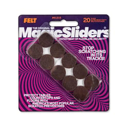 Magic Sliders Felt Self Adhesive Protective Pads Brown Round 3/4 in. W X 3/4 in. L 20 pk
