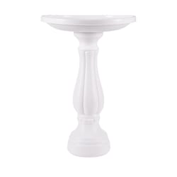 Bloem Promo White Plastic 25 in. Bird Bath with Stand