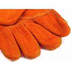 Forney 14 in. Leather Welding Gloves Orange L 2 pk