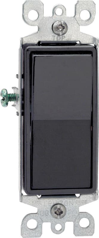 Leviton Decora 15 amps Three Pole Rocker AC Quiet Switch Black 1 pk - 05603-2ES - Electrical Switches  sku 05603-2ES