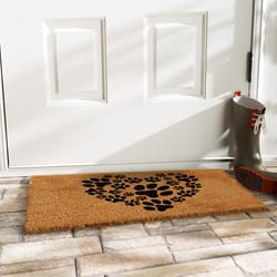 Home & More 2 ft. W X 3 ft. L Multi-color Heart Paws Coir Door Mat