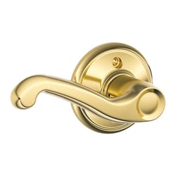 Schlage Flair Bright Brass Dummy Lever Left Handed