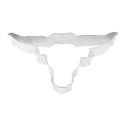 R&M International Longhorn 3 in. W X 6 in. L Cookie Cutter Silver 1 pc