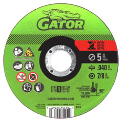 Gator 5 in. D X 7/8 in. Aluminum Oxide Metal Cut-Off Blade 1 pk