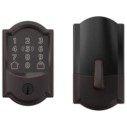 Schlage Encode Plus Aged Bronze Metal WiFi Deadbolt with Camelot Trim