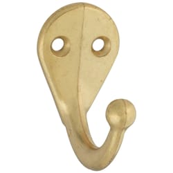 National Hardware 6.4 in. L Brass Gold Zinc Die-Cast Clothes Hook 35 lb. cap. 1 pk