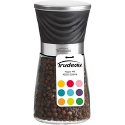 Trudeau Black/Silver Glass Pepper Mill