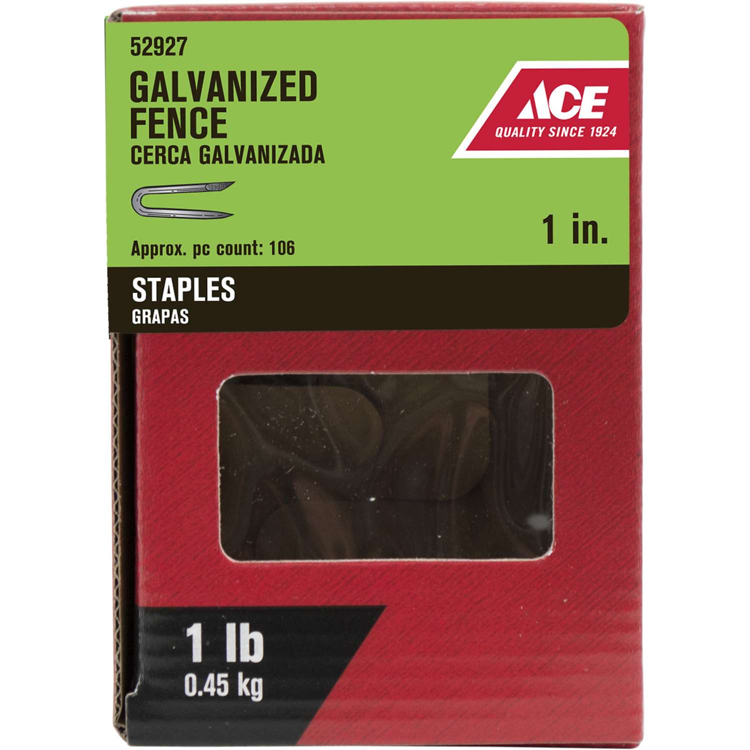 Ace 1 in. L Galvanized Steel Fence Staples 1 lb Ace Hardware