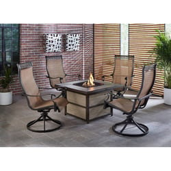 Hanover Monaco 5 pc Bronze Aluminum Fire Pit Set