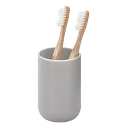 iDesign Gray Plastic Toothbrush Holder