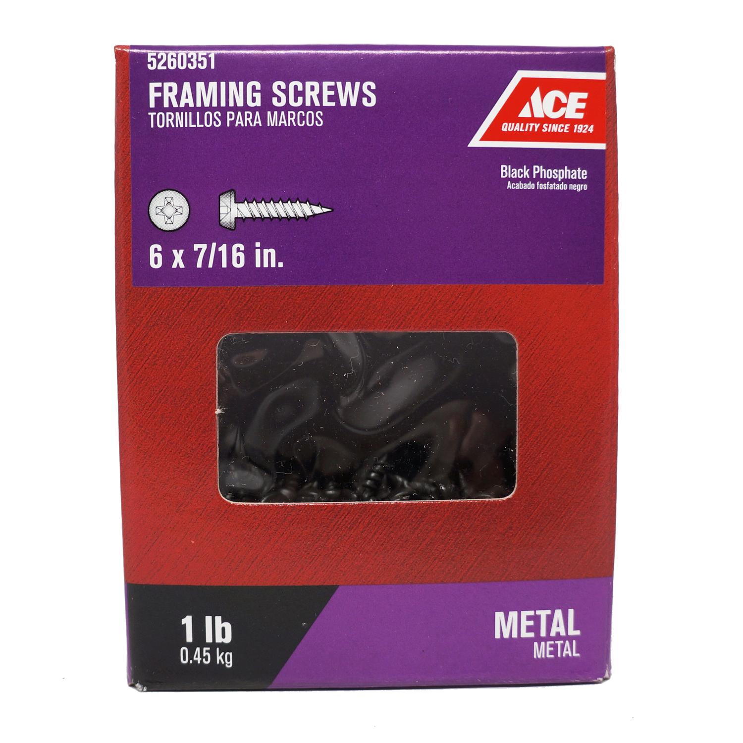 UPC 082901131878 product image for Ace No. 6 x 7/16 in. L Phillips Pan Black Phosphate Framing Screws 1 lb. 1 lb. S | upcitemdb.com