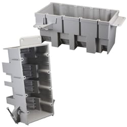 Cantex EZ Box New Work 64 cu in Rectangle PVC 4 gang Outlet Box Gray