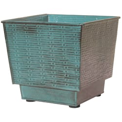 Robert Allen Ironstone 6 in. H Metal Prescott Planter Blue