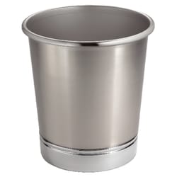 iDesign Silver Steel York Trash Can