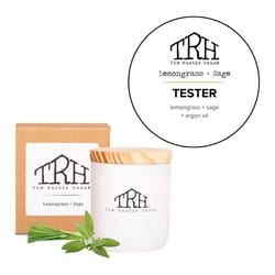 The Rustic House Not for Resale White Lemongrass/Sage Scent Tester Candle 8 oz