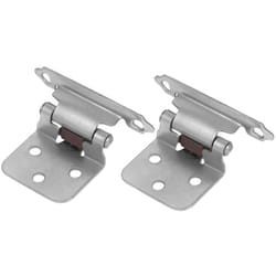 Laurey 1-5/8 in. W X 2-3/4 in. L Brushed Satin Nickel Silver Metal Cabinet Hinge 2 pk