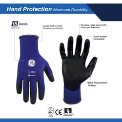 General Electric Unisex Dipped Gloves Black/Blue L 1 pair