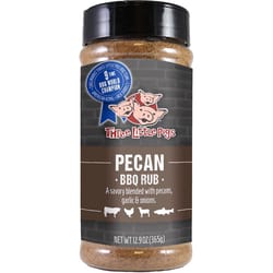 Three Little Pigs Pecan Bar-B-Q Rub/Seasoning 12.9 oz