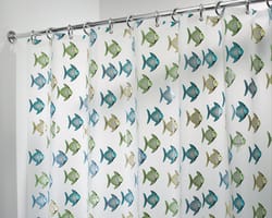 iDesign 72 in. H X 72 in. W Blue/Green Fish Shower Curtain Vinyl