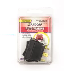 Jandorf 15 amps Double Pole Rocker Automotive/Marine Switch Black 1 pk