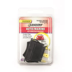 Jandorf 15 amps Double Pole Rocker Automotive/Marine Switch Black 1 pk