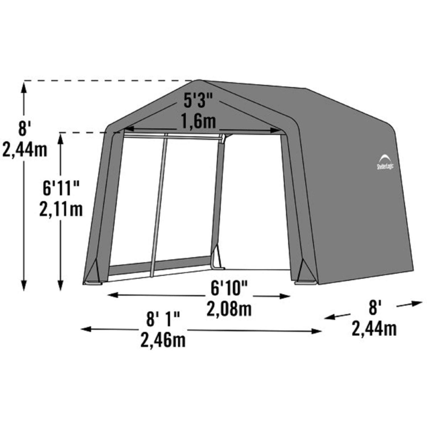 ShelterLogic Shed-in-a-Box 8 Ft. X 8 Ft. Polyester Horizontal Peak ...