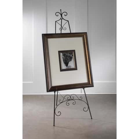  TRIPAR 9 Inch White Finish Antique Metal Easel for Decoration,  Paintings, Pictures, Photography, Plates, & Artwork