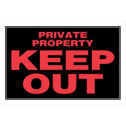 HILLMAN English Black Private Property Sign 8 in. H X 12 in. W