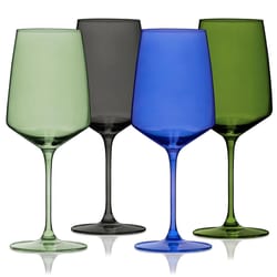 Viski 22 oz Assorted Crystal Wine Glass Set