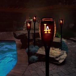 Sporticulture MLB 36 in. Solar Power Plastic Los Angeles Dodgers Black Solar Torch