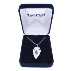 Montana Silversmiths Women's Chiseled Arrowhead Silver/Turquoise Necklace Brass Water Resistant