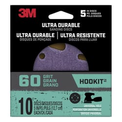 3M Ultra Durable 5 in. Ceramic Hook and Loop Sanding Disc 60 Grit 10 pk