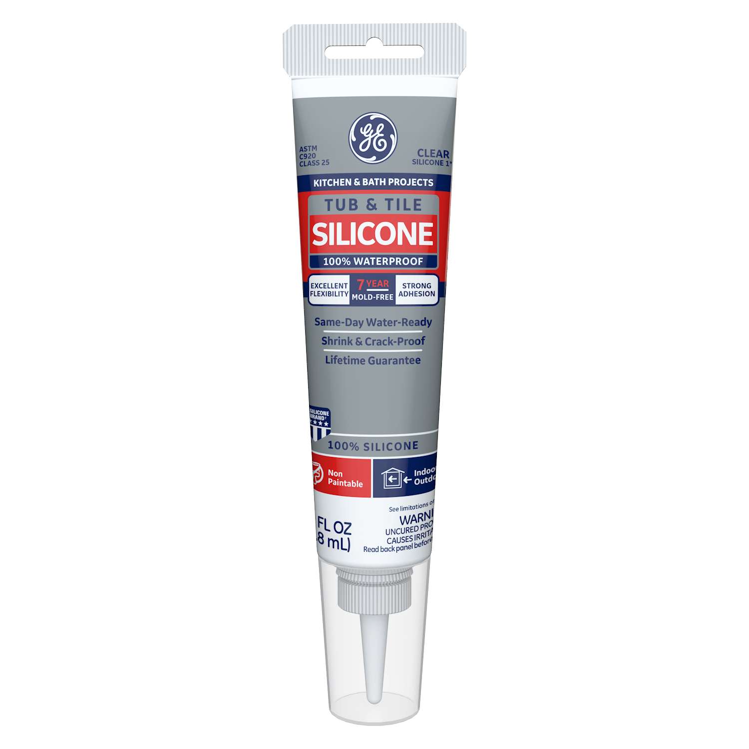 GE Tub & Tile Clear Silicone 1 Tub and Tile Caulk Sealant 2.8 oz Ace