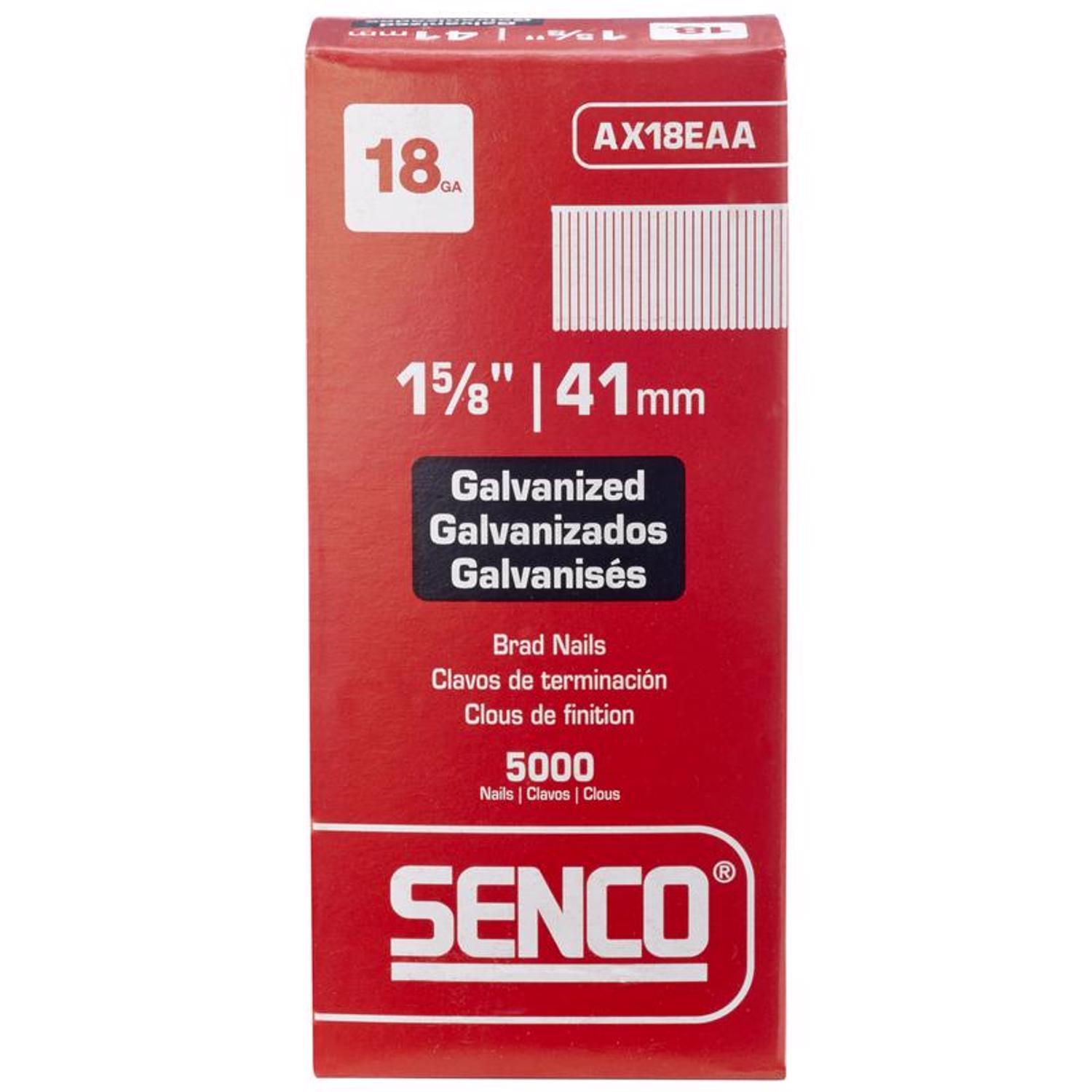 Photos - Nail / Screw / Fastener Senco 1-5/8 in. L X 18 Ga. Straight Strip Galvanized Brad Nails 5000 pk AX 