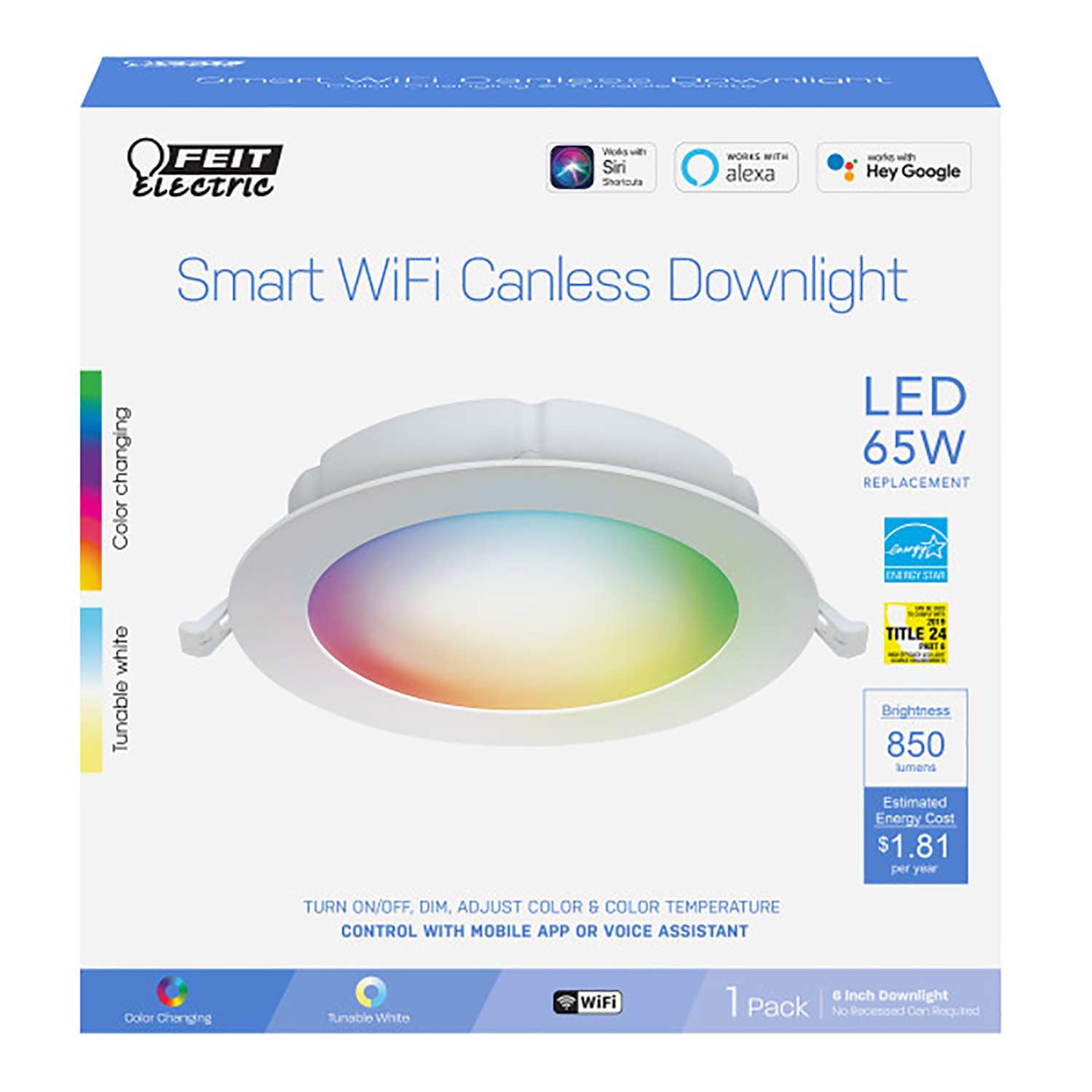 Feit Electric White Aluminum LED Recessed Downlight 15 W Ace Hardware